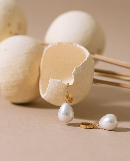 Emma pärlmutter-rõngaskõrvarõngad